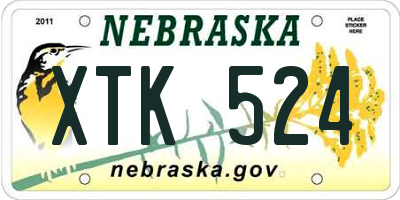 NE license plate XTK524