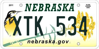 NE license plate XTK534