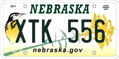NE license plate XTK556