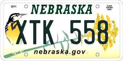 NE license plate XTK558