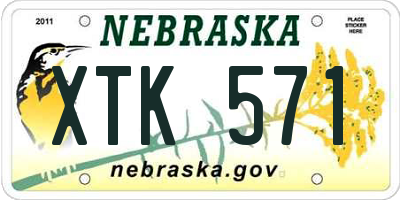 NE license plate XTK571