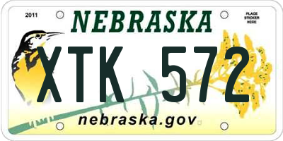 NE license plate XTK572