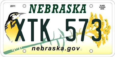 NE license plate XTK573