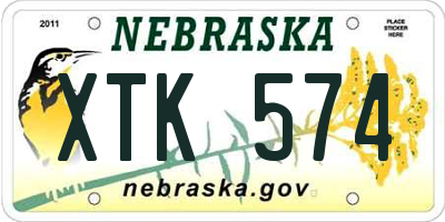 NE license plate XTK574