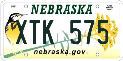 NE license plate XTK575