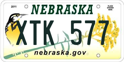 NE license plate XTK577