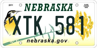 NE license plate XTK581