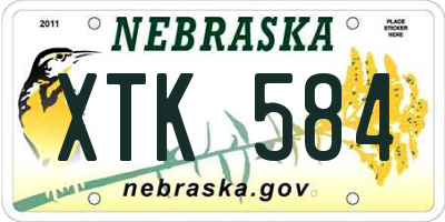 NE license plate XTK584