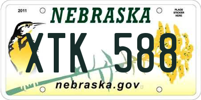 NE license plate XTK588