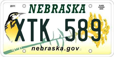 NE license plate XTK589