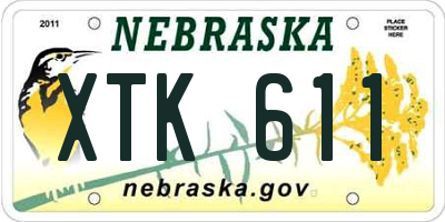 NE license plate XTK611