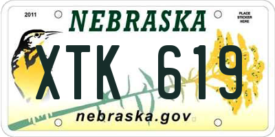 NE license plate XTK619