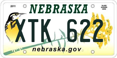 NE license plate XTK622