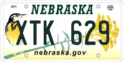 NE license plate XTK629