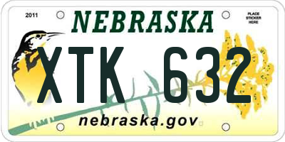 NE license plate XTK632