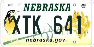 NE license plate XTK641