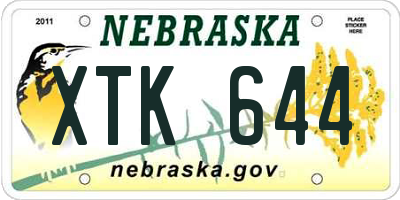 NE license plate XTK644