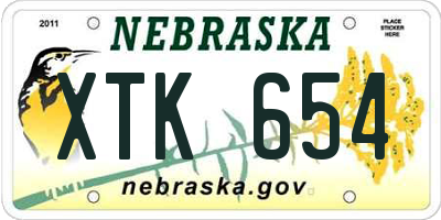 NE license plate XTK654