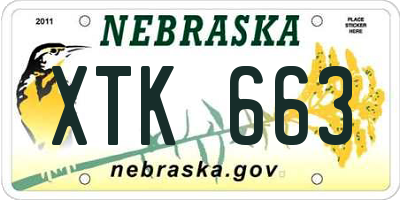 NE license plate XTK663