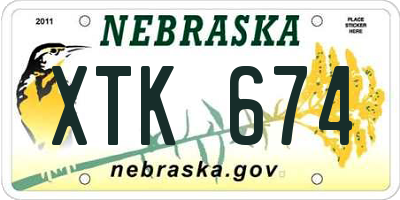 NE license plate XTK674