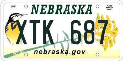 NE license plate XTK687
