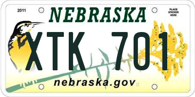 NE license plate XTK701