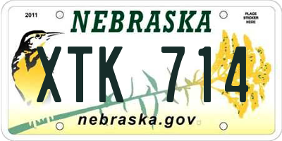 NE license plate XTK714