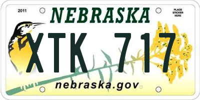 NE license plate XTK717