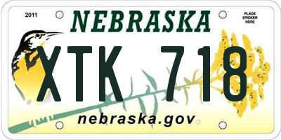 NE license plate XTK718