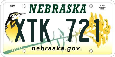 NE license plate XTK721