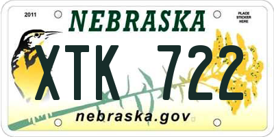 NE license plate XTK722