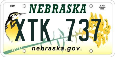 NE license plate XTK737