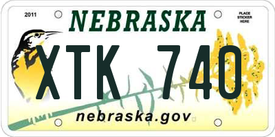 NE license plate XTK740
