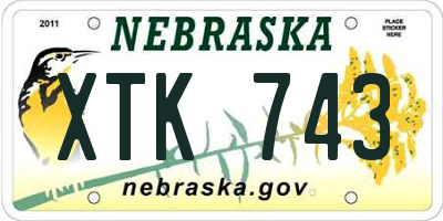 NE license plate XTK743