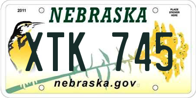 NE license plate XTK745