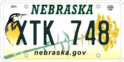NE license plate XTK748