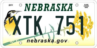 NE license plate XTK751