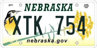 NE license plate XTK754