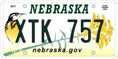 NE license plate XTK757