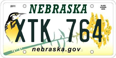 NE license plate XTK764