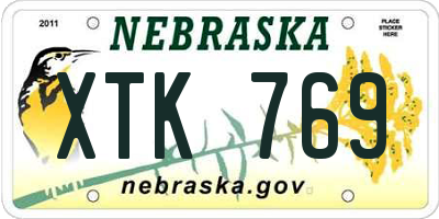 NE license plate XTK769