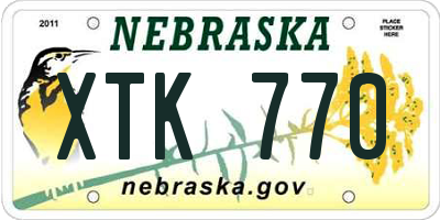 NE license plate XTK770