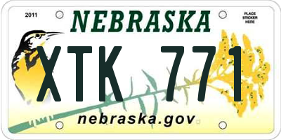 NE license plate XTK771
