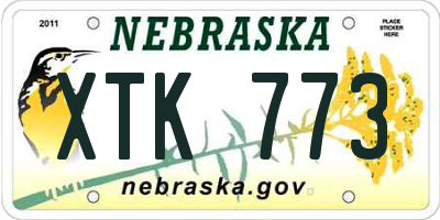 NE license plate XTK773