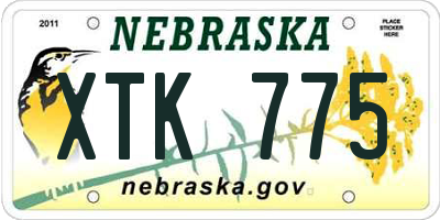 NE license plate XTK775