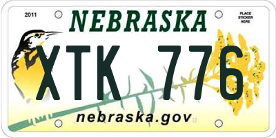 NE license plate XTK776