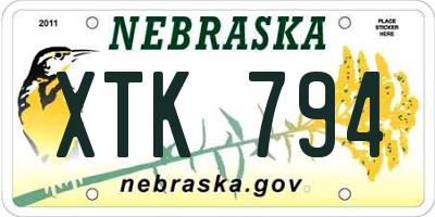 NE license plate XTK794