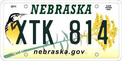 NE license plate XTK814