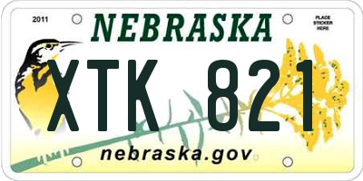 NE license plate XTK821