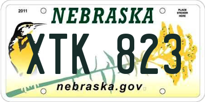 NE license plate XTK823